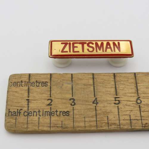SA Army mess dress name tag - Zietsman