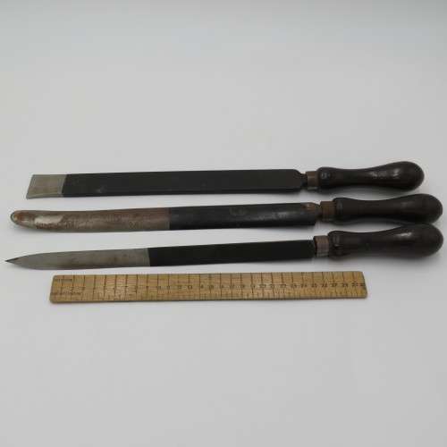 Lot of 3 vintage Eclipse Engineering Bearing Scrapers - Excellent condition - Length 44 cm