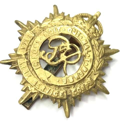 Royal Army services corps cap badge with slide