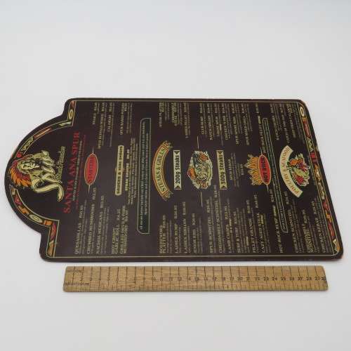 Vintage Santa Ana Spur Waterfront wooden menu