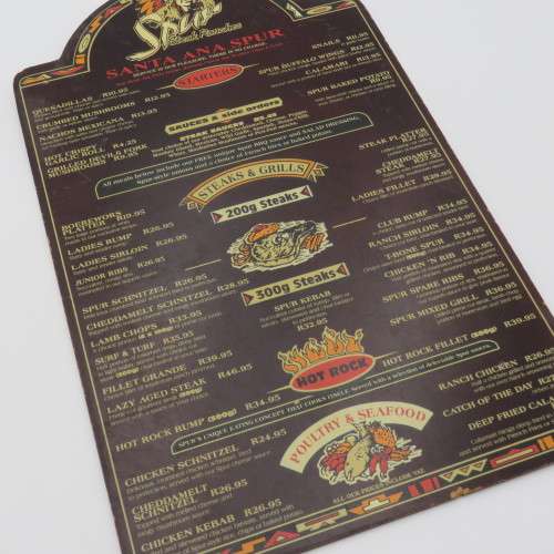 Vintage Santa Ana Spur Waterfront wooden menu