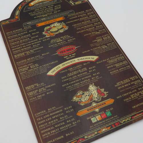 Vintage San Francisco Spur Strand wooden menu