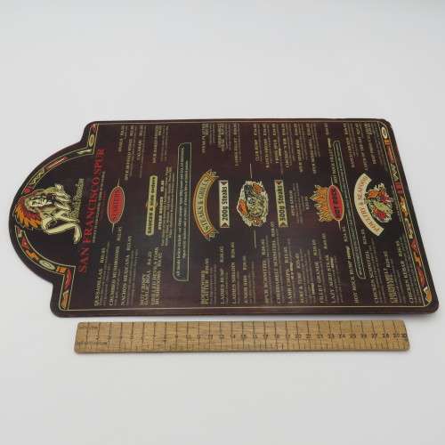Vintage San Francisco Spur Strand wooden menu