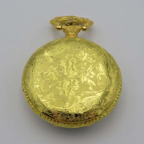 Full hunter pocketwatch with enamel Temple of Heaven design - Needs battery