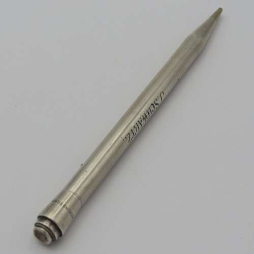 Sterling silver mechanical pencil - Engraved J.Schwartz - Clip broken