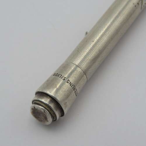 Sterling silver mechanical pencil - Engraved J.Schwartz - Clip broken