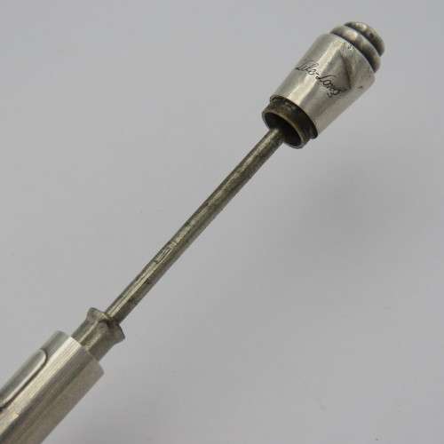 Sterling silver mechanical pencil - Engraved J.Schwartz - Clip broken