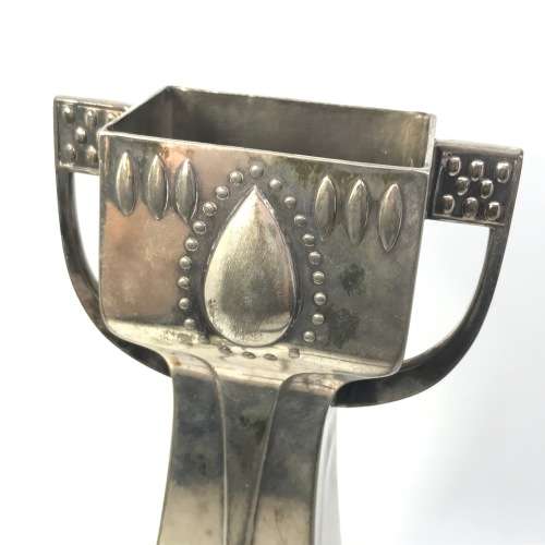 Silver plate and glass art Nouveau vase - Made by WMF, Britain metal with regular silver coating