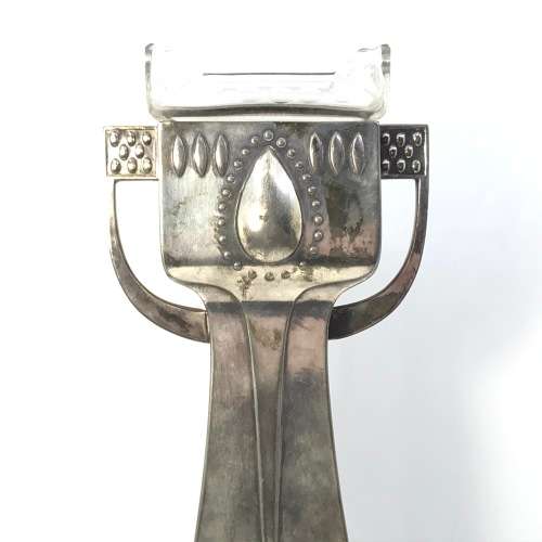 Silver plate and glass art Nouveau vase - Made by WMF, Britain metal with regular silver coating