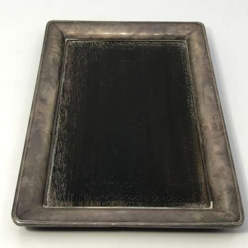 Small silver and wood tray