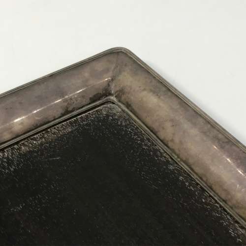Small silver and wood tray