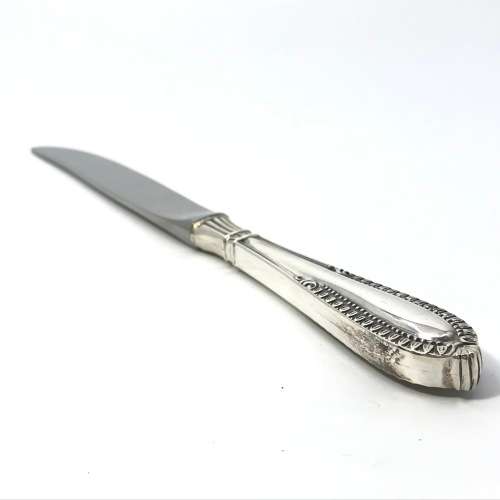 Set of Camusso silver knives with stainless steel blades - Immaculate - 752 gram - Length 21 cm