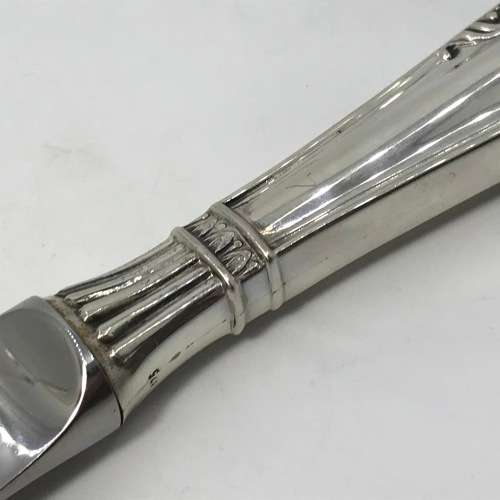 Set of 12 Camusso sterling silver knives with stainless steel blades - Immaculate 995 gram
