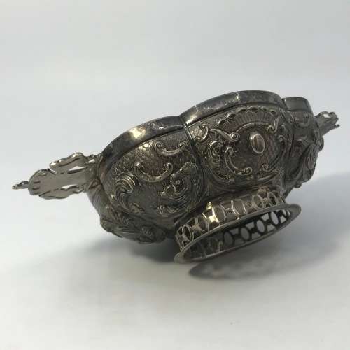Antique Dutch Silver brandy bowl made by Pier van der Woude-hallmarked with coat of arms handles