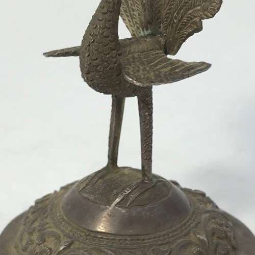 Vintage Silver peacock napkin holder - scans 80% silver - weighs 45.1 grams