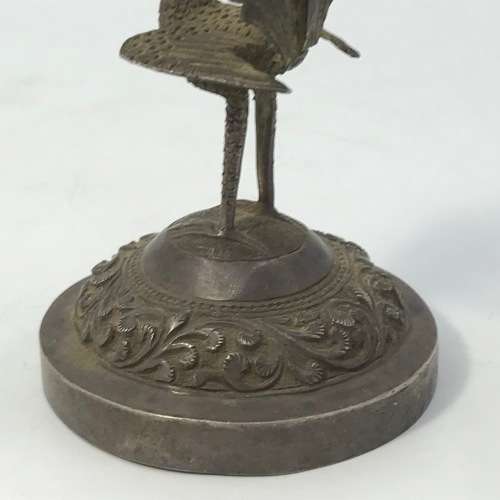 Vintage Silver peacock napkin holder - scans 80% silver - weighs 45.1 grams