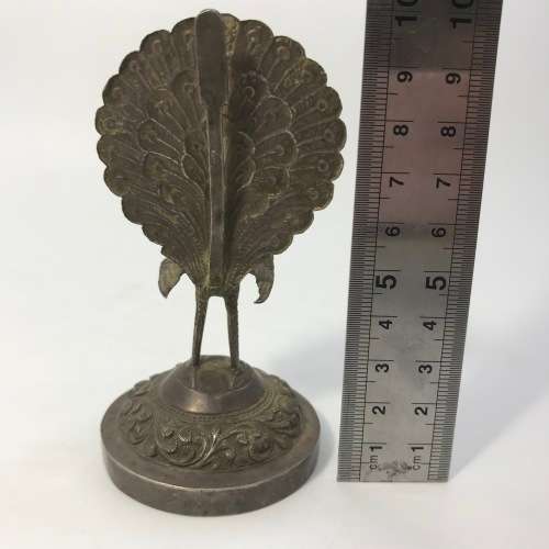 Vintage Silver peacock napkin holder - scans 80% silver - weighs 45.1 grams