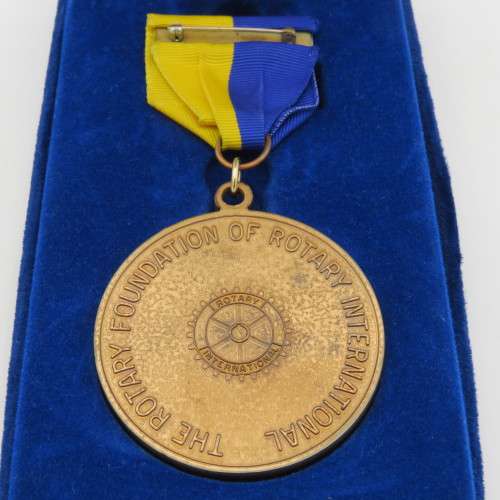 Rotary International Paul Harris Fellow medallion in box