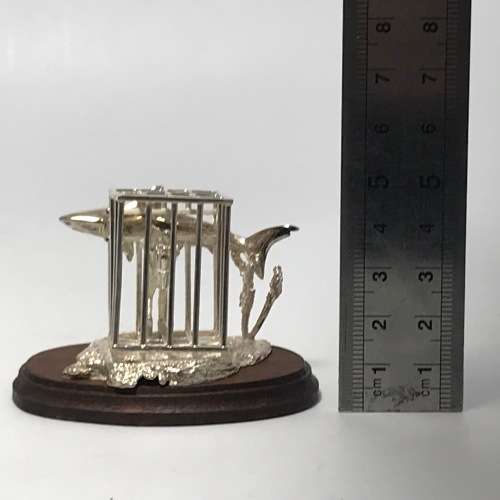 Sterling Silver Shark Cage diving sculpture by Stuart Benade