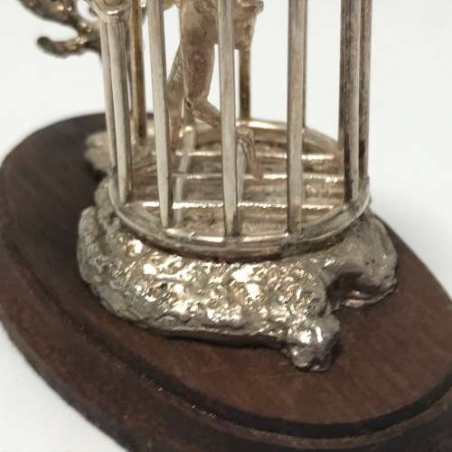Sterling Silver Shark Cage diving sculpture by Stuart Benade