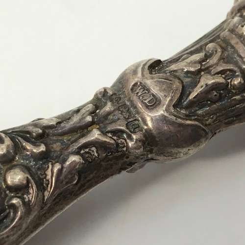 Antique Silver bootlace puller - hallmarked - Birmingham - front part is steel