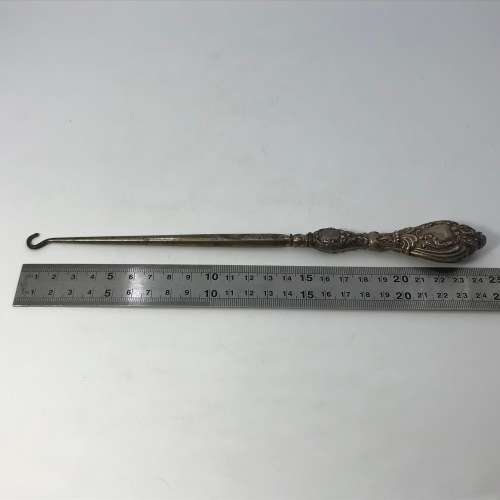 Antique Silver bootlace puller - hallmarked - Birmingham - front part is steel