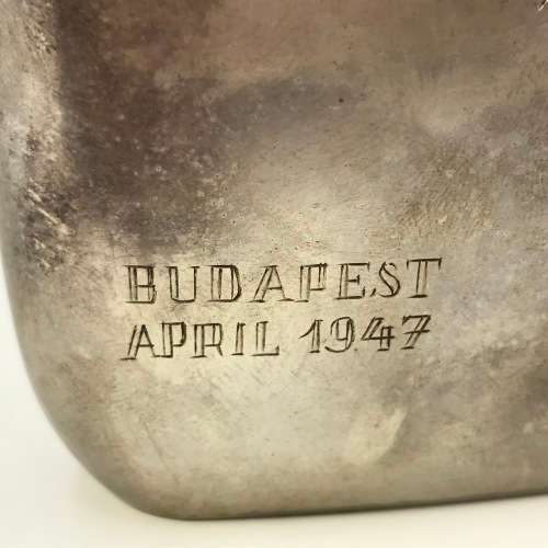 Silver Liquor bottle - Major A.R. Mackenzie one for the road for Mac from Mary Willis and Hilm
