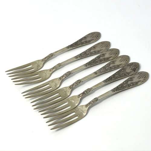 Vintage German 800 Silver fruit fork and knife set