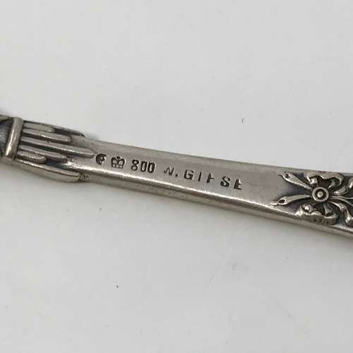 Vintage German 800 Silver fruit fork and knife set