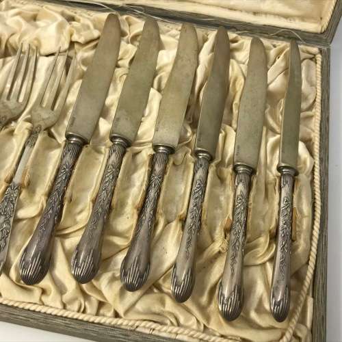 Vintage German 800 Silver fruit fork and knife set