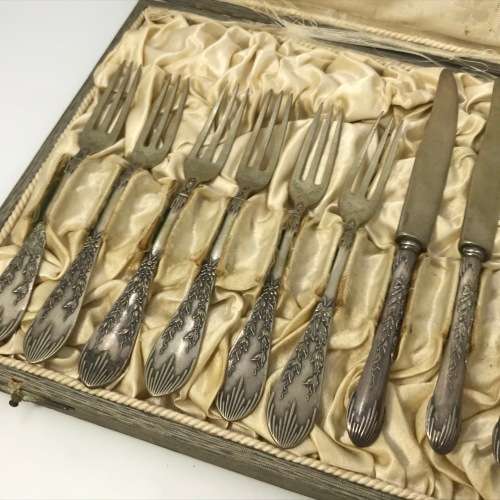 Vintage German 800 Silver fruit fork and knife set