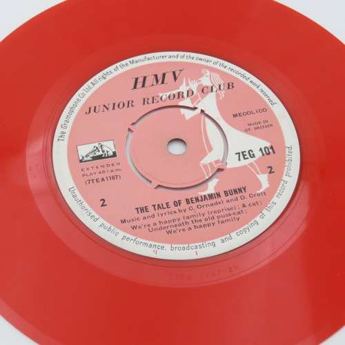 His Masters Voice Beatrix Potter The tale of Benjamin bunny by Vivien Leigh 45 rpm vinyl record