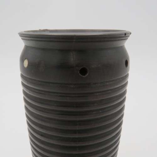 Vintage Ebony wooden vase with inlays