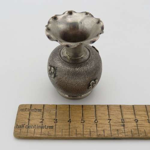 Miniature German 800 silver flower vase - Weighs 52,3 g