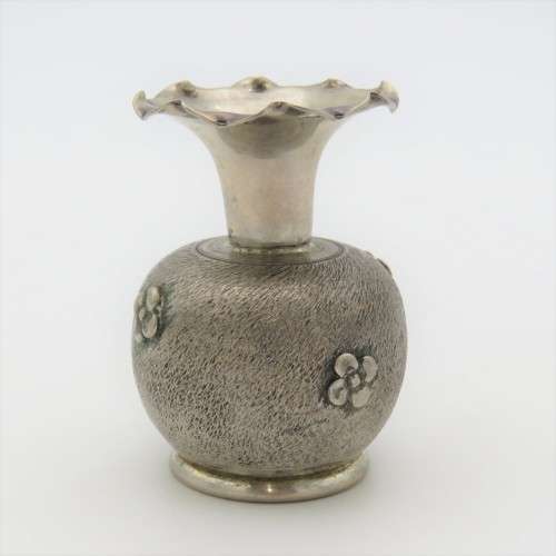 Miniature German 800 silver flower vase - Weighs 52,3 g