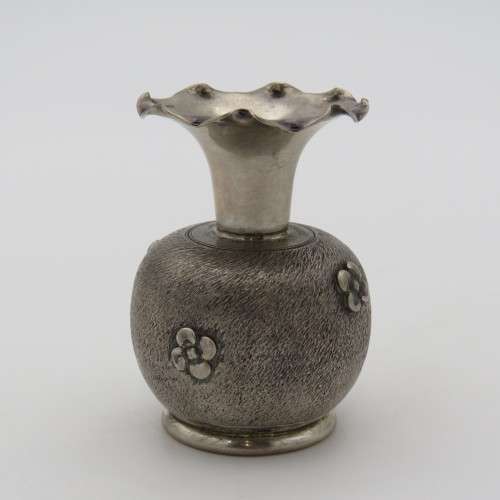 Miniature German 800 silver flower vase - Weighs 52,3 g