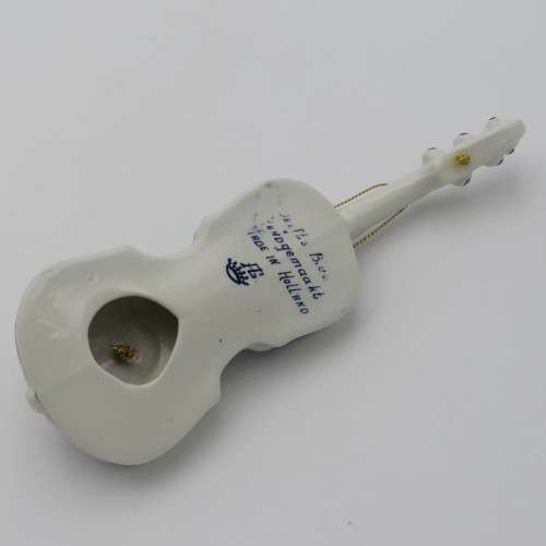 Vintage Delft blue porcelain violin ornament