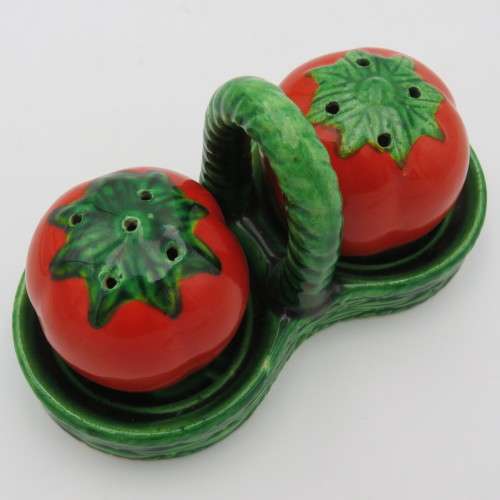 Vintage Tomato shaped salt and pepper shakers