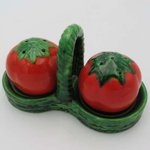 Vintage Tomato shaped salt and pepper shakers