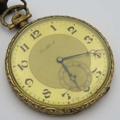 Antique Cortebert goldplated pocketwatch - Working - Missing a second hand
