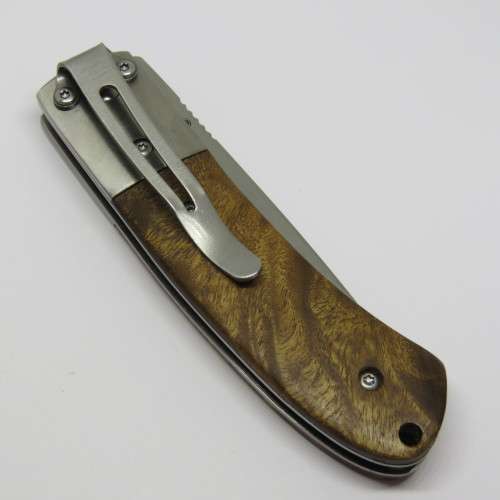 DOW folding pocket knife with wooden handle
