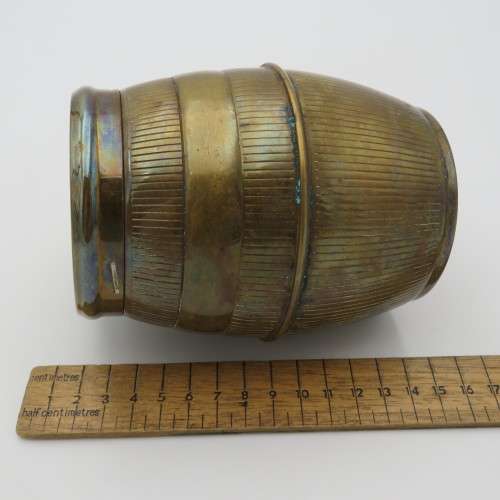 Vintage brass barrel musical cigarette box