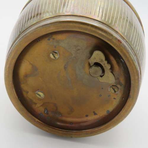 Vintage brass barrel musical cigarette box