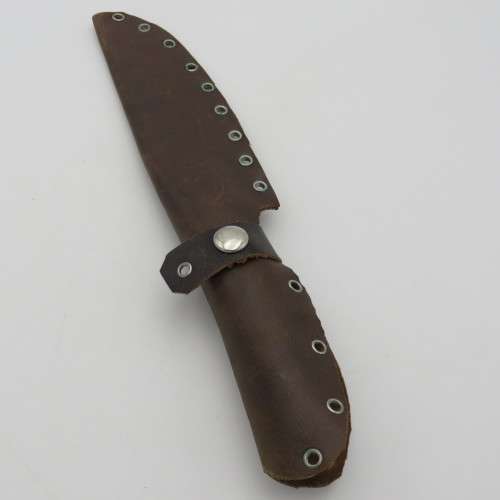 Vintage Skinner fixed blade knife with horn handle - Well used