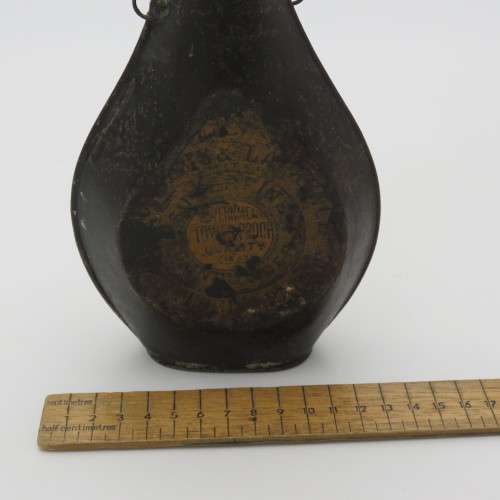 Antique Pigou, Wilks and Laurence tin gunpowder flask - No lid
