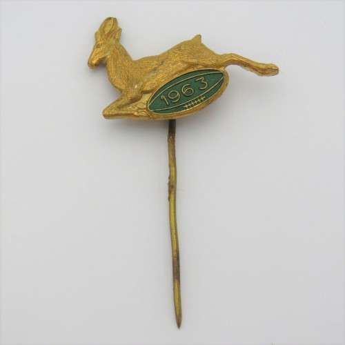 1963 Springbok Rugby tour stick pin badge