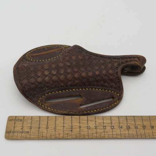 Vintage leather gun holster for revolver