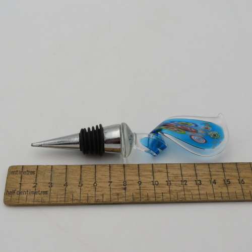 Wine stopper with beautiful handmade glass top