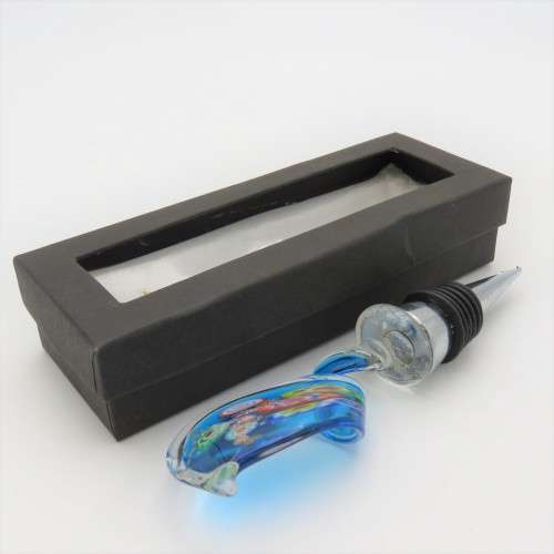 Wine stopper with beautiful handmade glass top