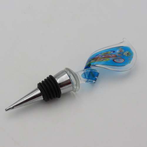 Wine stopper with beautiful handmade glass top